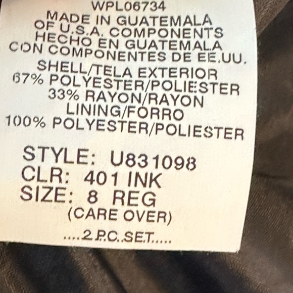 FUBU Collection Navy 3 Button Blazer, size 8 - Picture 5 of 8